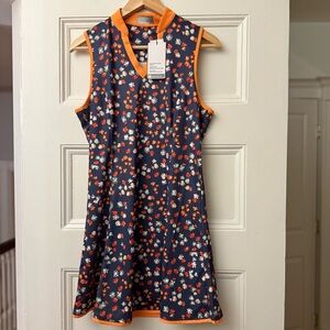 NWT Callaway Navy Floral Print Golf Dress Size M
